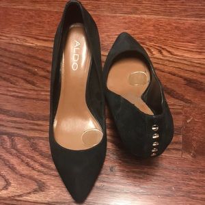 Black suede ALDO heels